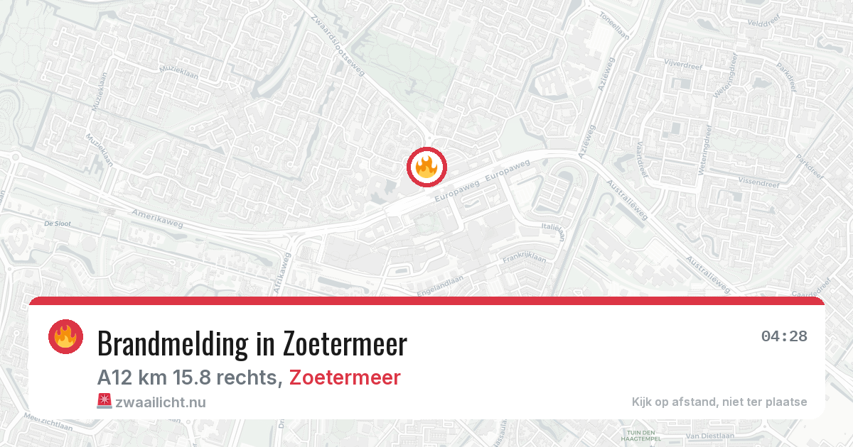Brandmelding in Zoetermeer — 14 jul 2026