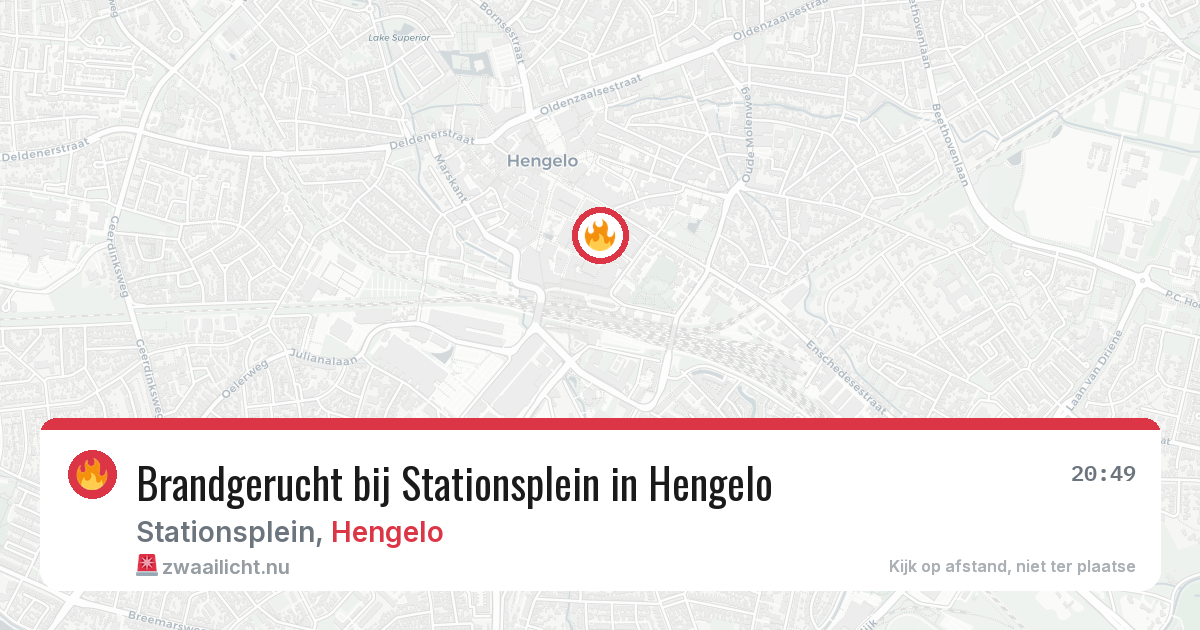 Brandgerucht bij Stationsplein in Hengelo — 18 mei 2026
