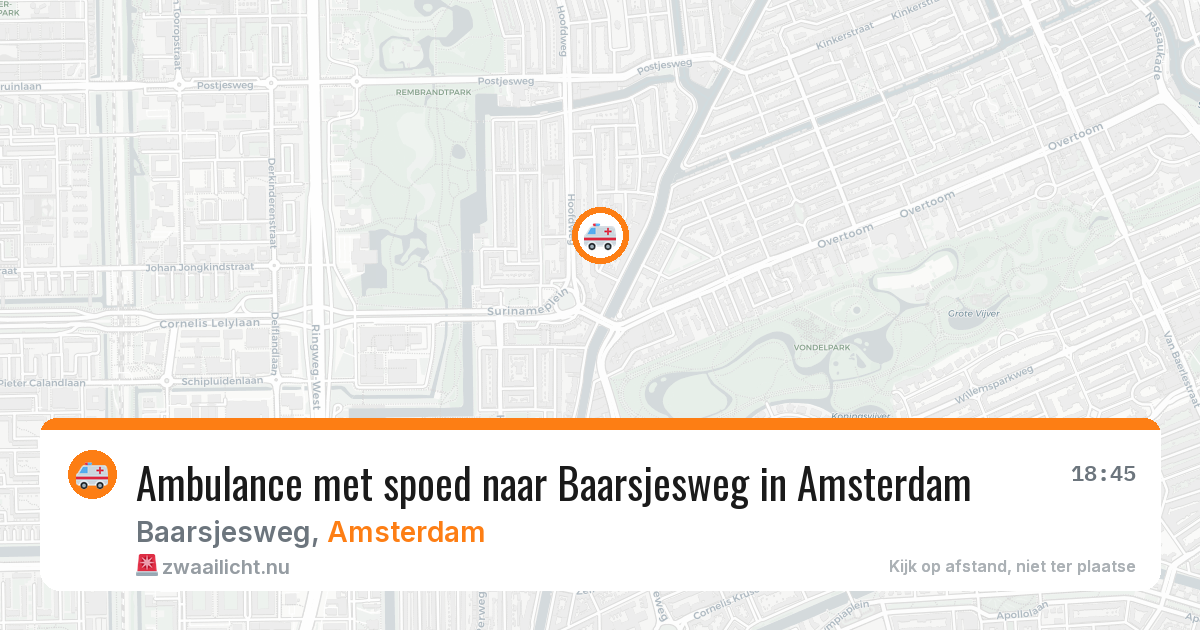 Ambulance met spoed naar Baarsjesweg in Amsterdam — 1 jun 2026