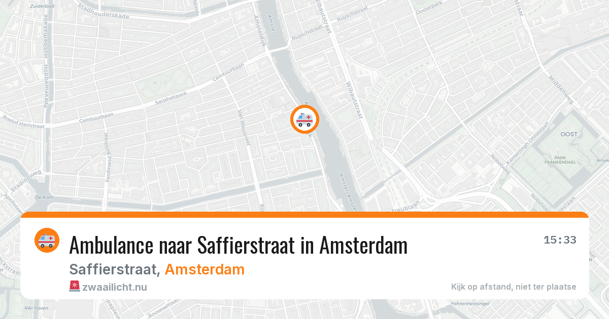 Ambulance naar Saffierstraat in Amsterdam — 14 mei 2026