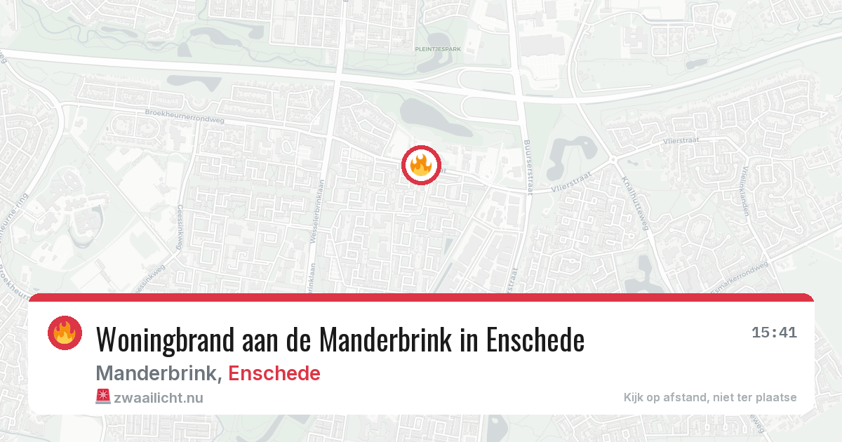 Woningbrand aan de Manderbrink in Enschede — 12 jul 2026