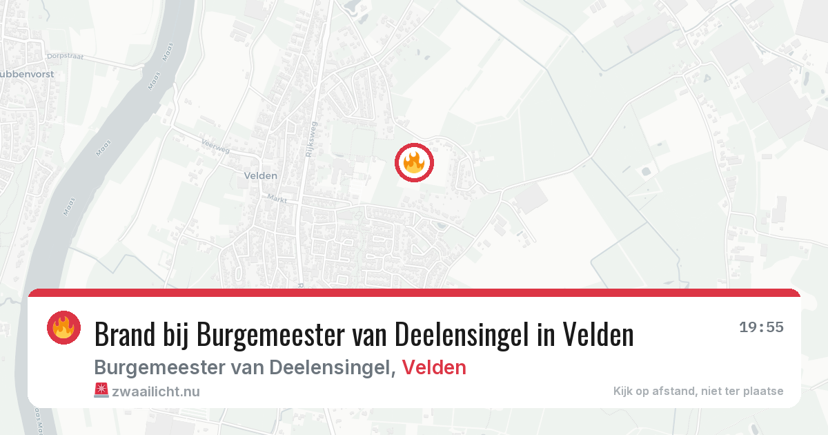 Brand bij Burgemeester van Deelensingel in Velden — 18 jul 2026