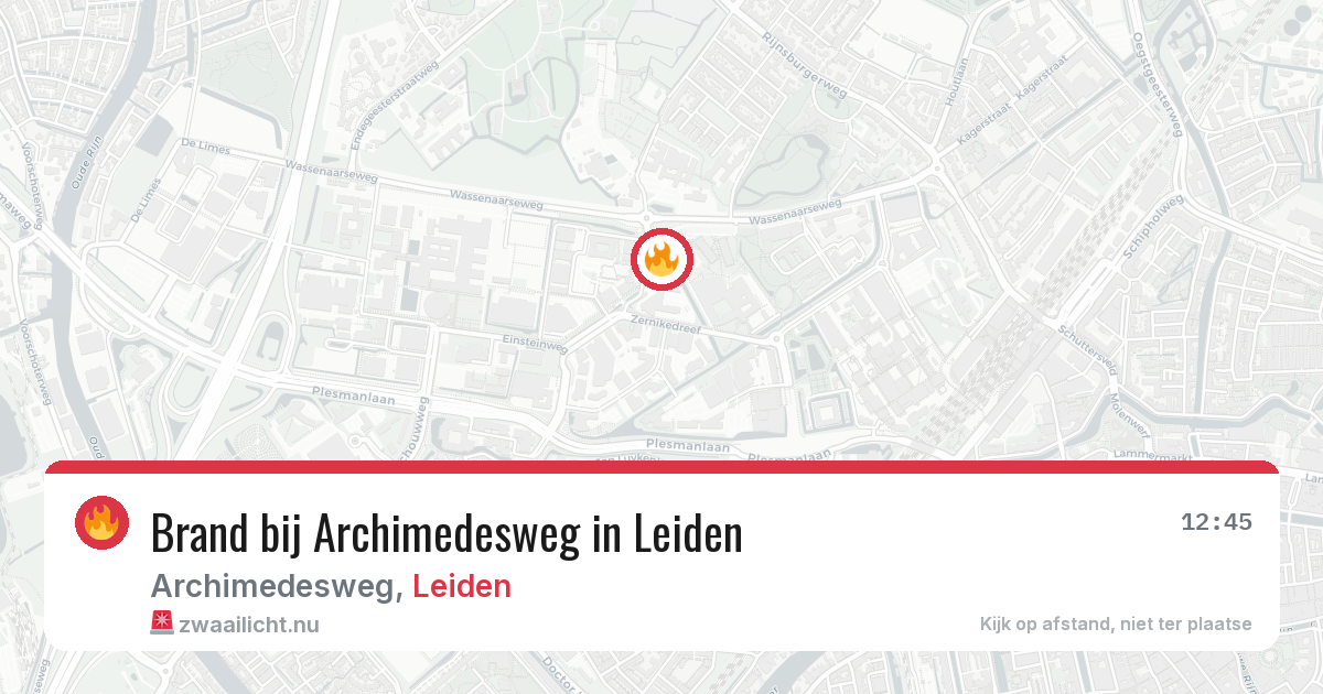 Brand bij Archimedesweg in Leiden — 21 jul 2026