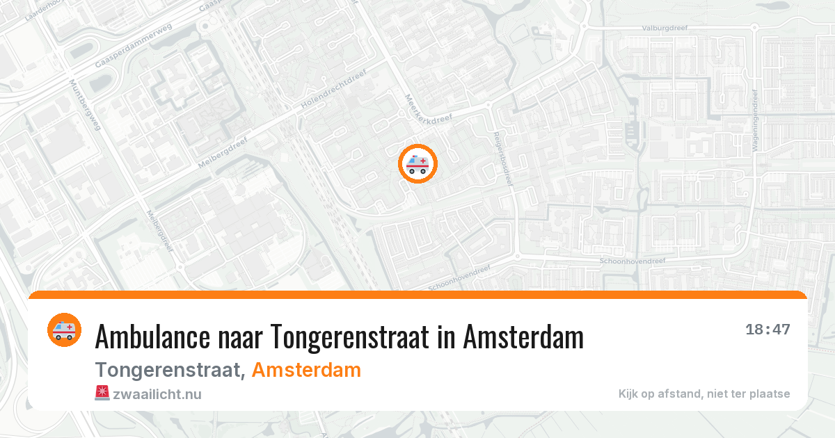 Ambulance naar Tongerenstraat in Amsterdam — 19 mrt 2026
