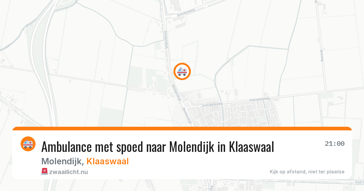 Ambulance met spoed naar Molendijk in Klaaswaal — 20 jul 2026