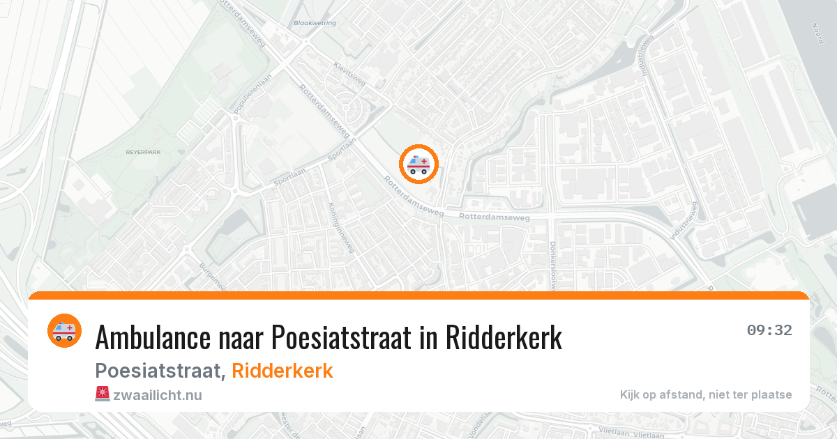 Ambulance naar Poesiatstraat in Ridderkerk — 21 mei 2026