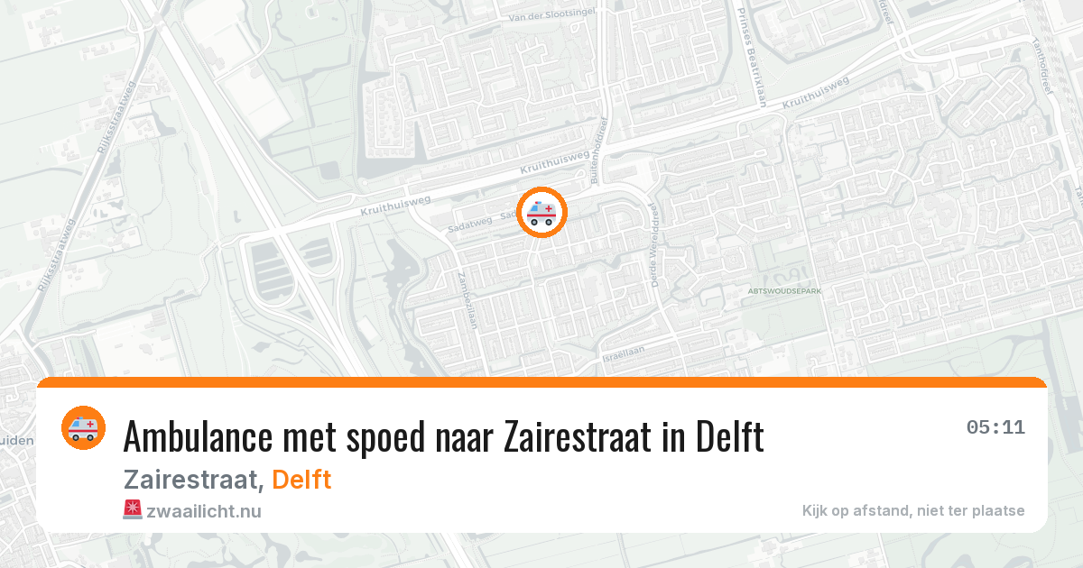 Ambulance met spoed naar Zairestraat in Delft — 30 apr 2026