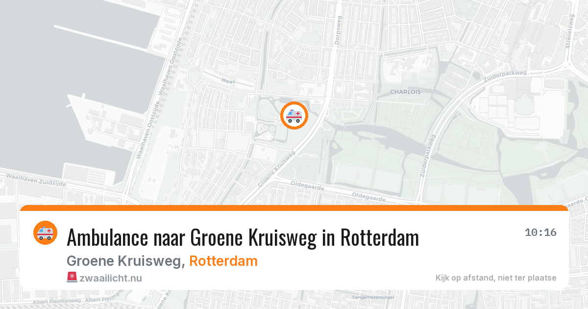 Ambulance naar Groene Kruisweg in Rotterdam — 10 jul 2026