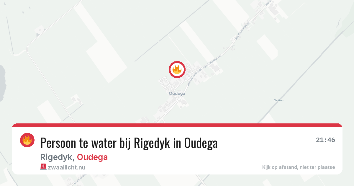 Persoon te water bij Rigedyk in Oudega — 16 apr 2026