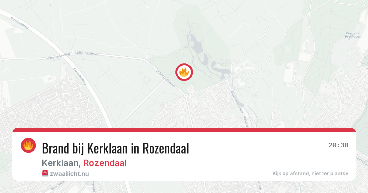 Brand bij Kerklaan in Rozendaal — 17 jul 2026
