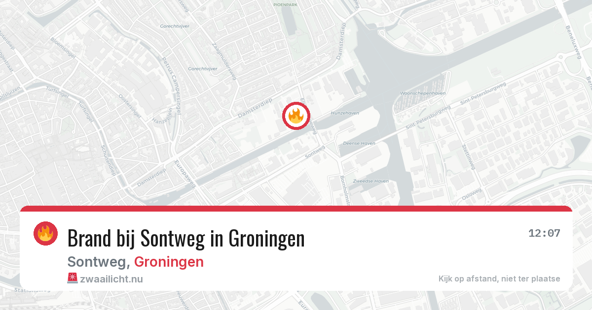 Brand bij Sontweg in Groningen — 20 jul 2026