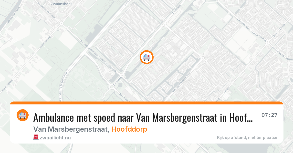 Ambulance met spoed naar Van Marsbergenstraat in Hoofddorp — 22 jul 2026