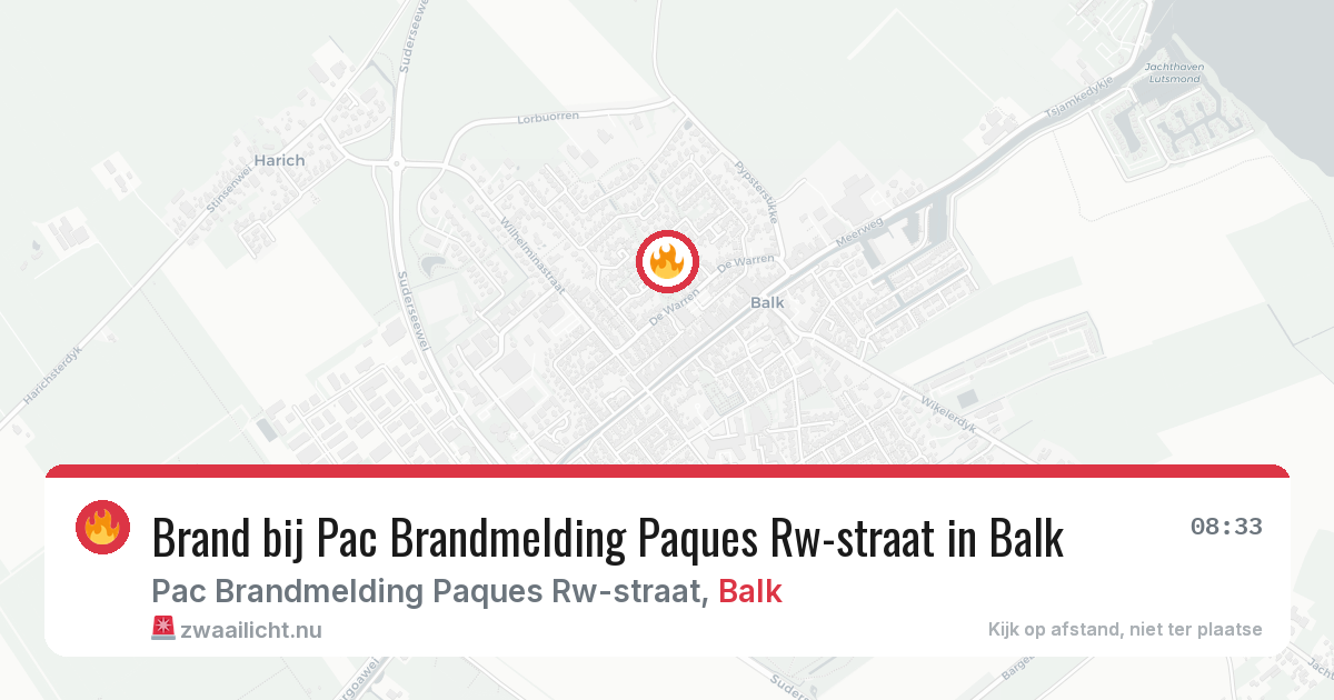 Brand bij Pac Brandmelding Paques Rw-straat in Balk — 16 mei 2026