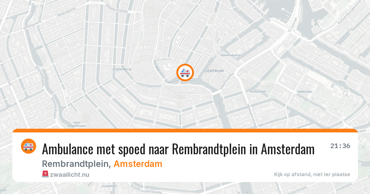 Ambulance met spoed naar Rembrandtplein in Amsterdam — 5 jun 2026