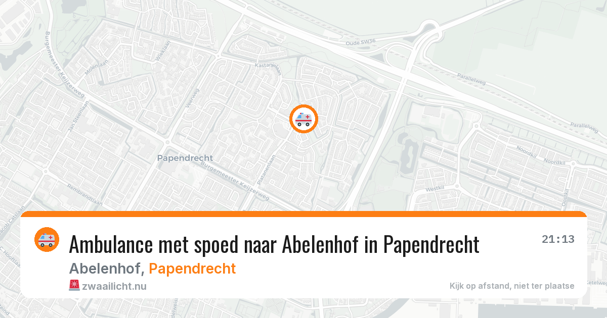 Ambulance met spoed naar Abelenhof in Papendrecht — 17 jul 2026