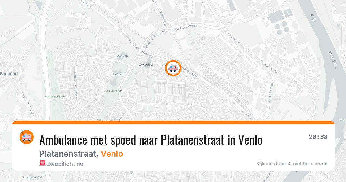 Ambulance met spoed naar Platanenstraat in Venlo — 1 jun 2026
