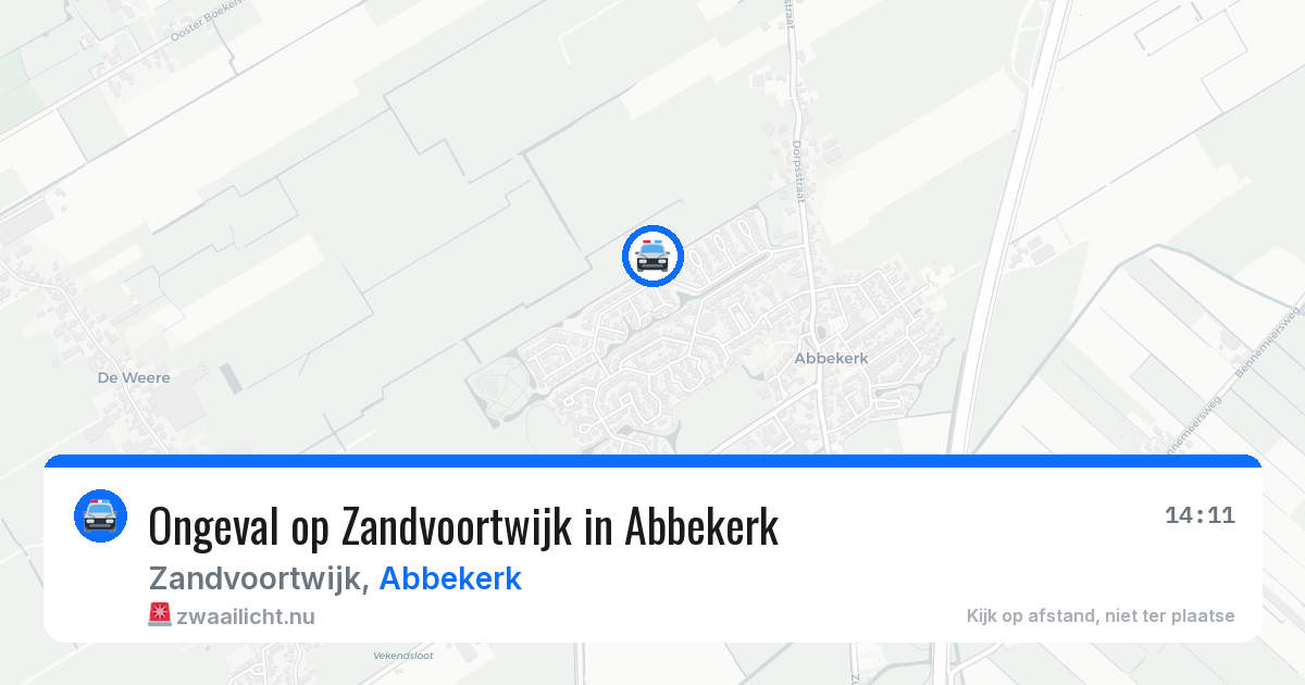 Ongeval op Zandvoortwijk in Abbekerk — 15 mei 2026