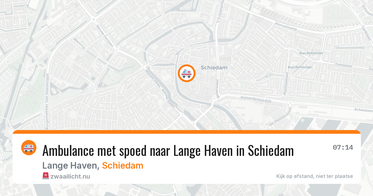 Ambulance met spoed naar Lange Haven in Schiedam — 23 jul 2026