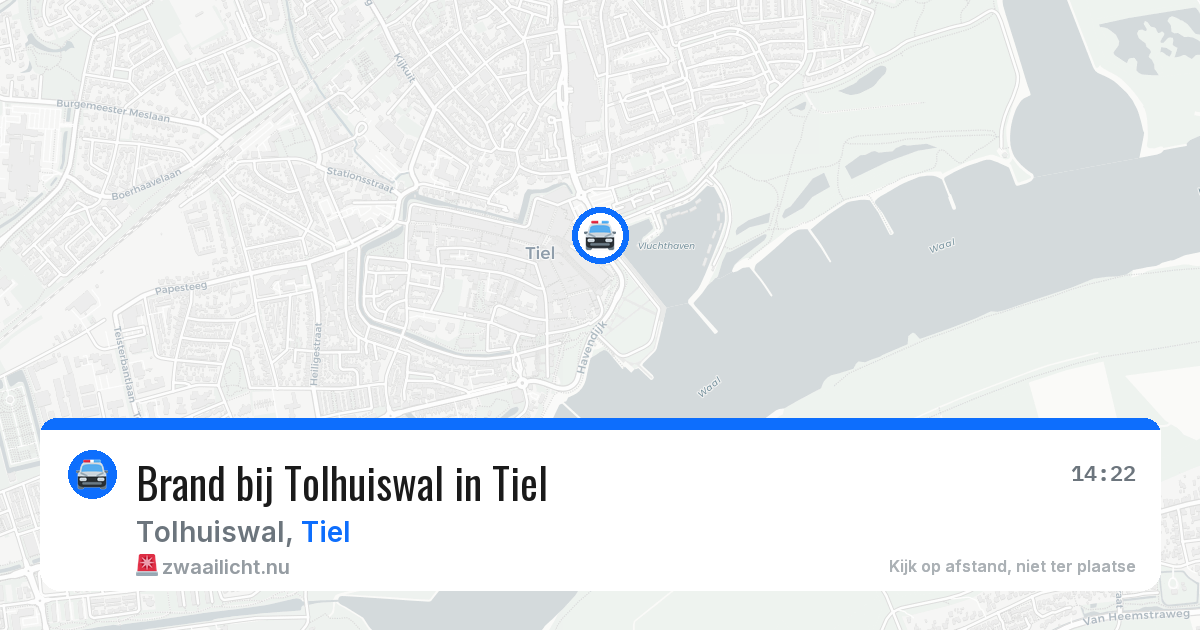 Brand bij Tolhuiswal in Tiel — 10 jul 2026
