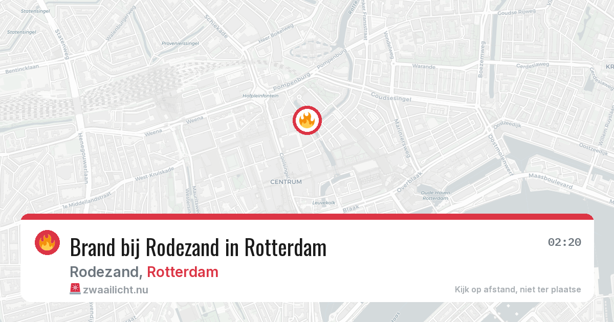 Brand bij Rodezand in Rotterdam — 18 jul 2026