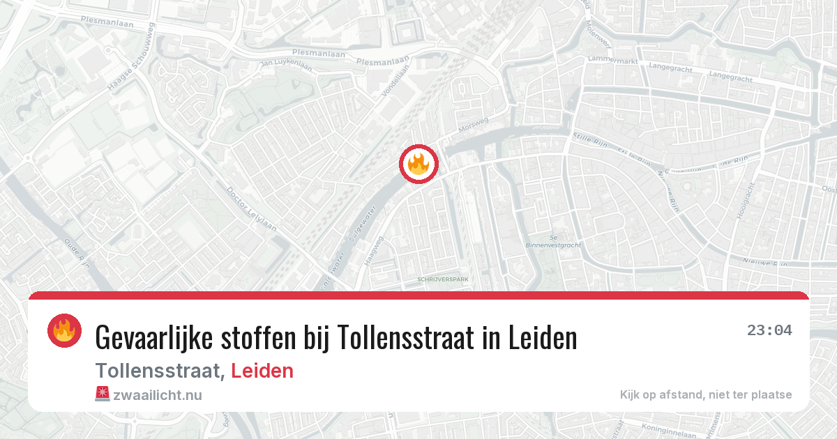 Gevaarlijke stoffen bij Tollensstraat in Leiden — 1 jun 2026