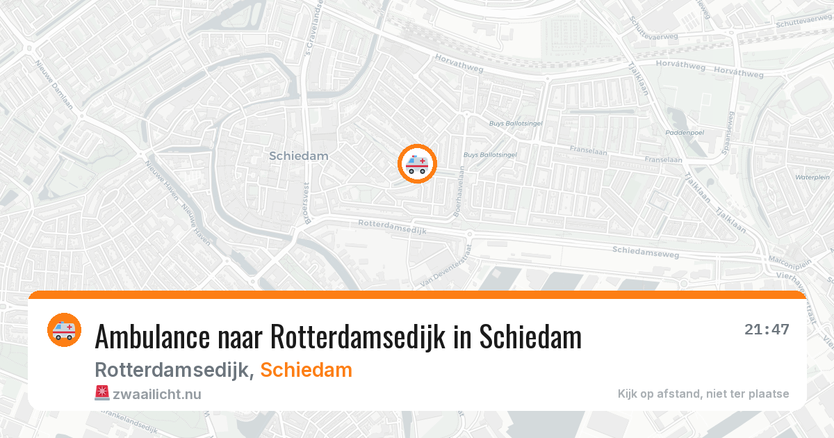 Ambulance naar Rotterdamsedijk in Schiedam — 20 jul 2026