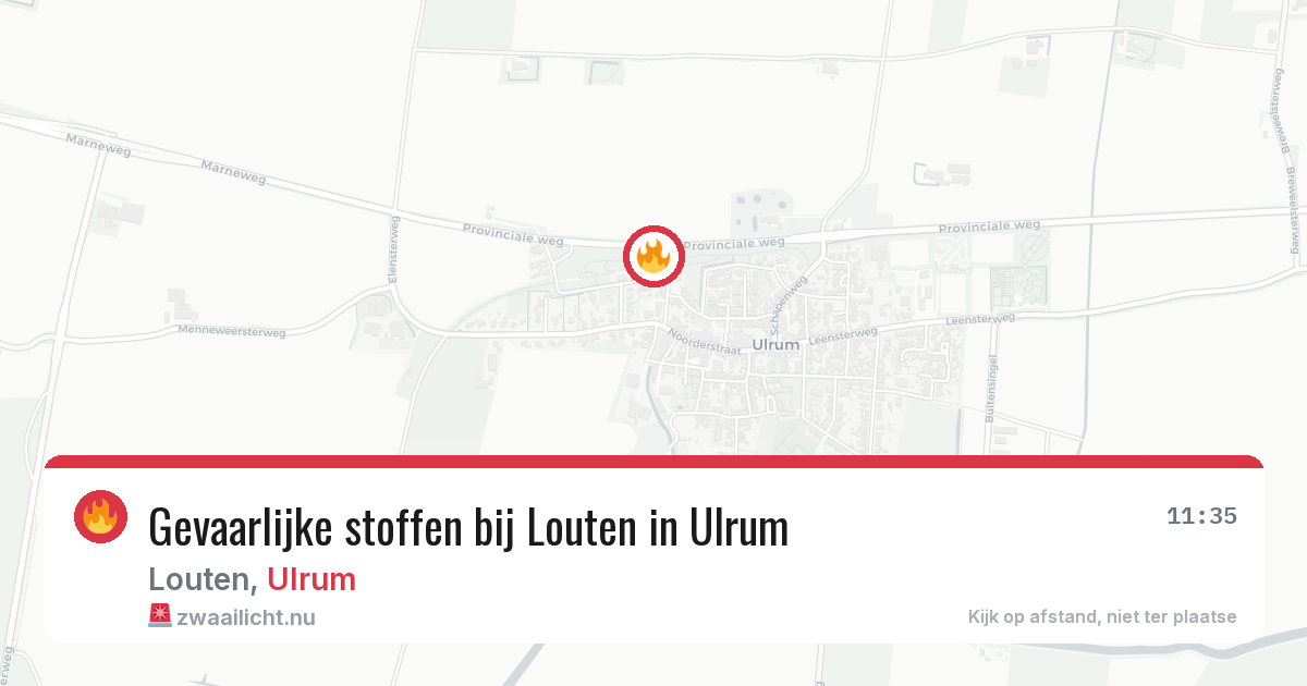 Gevaarlijke stoffen bij Louten in Ulrum — 16 jun 2026