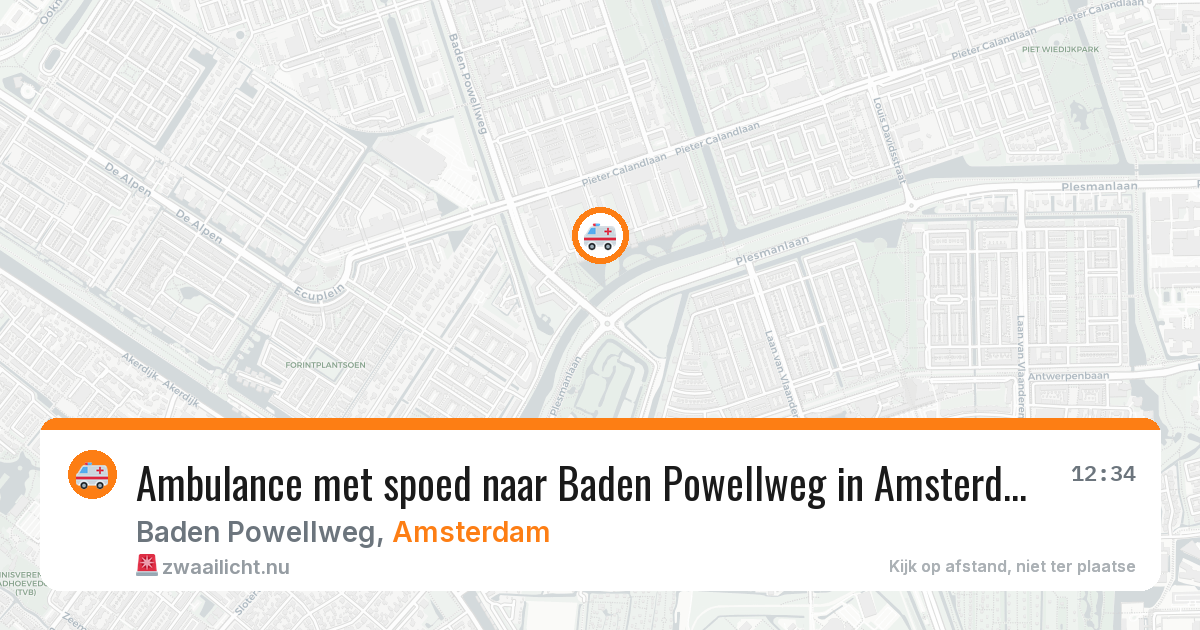 Ambulance met spoed naar Baden Powellweg in Amsterdam — 31 mrt 2026