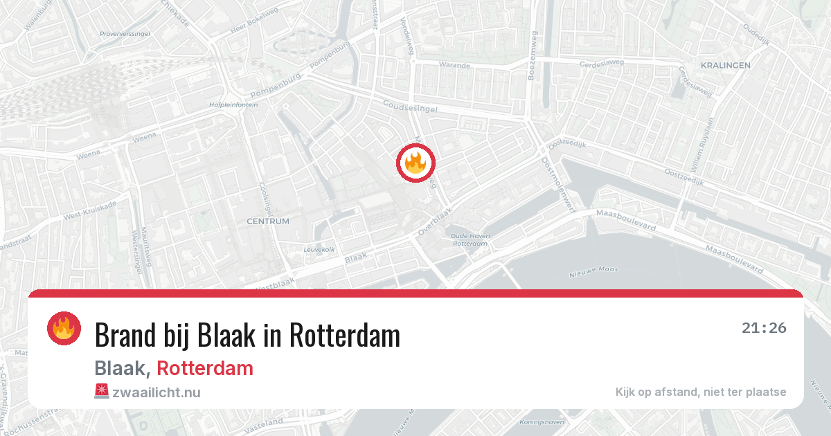 Brand bij Blaak in Rotterdam — 16 mei 2026