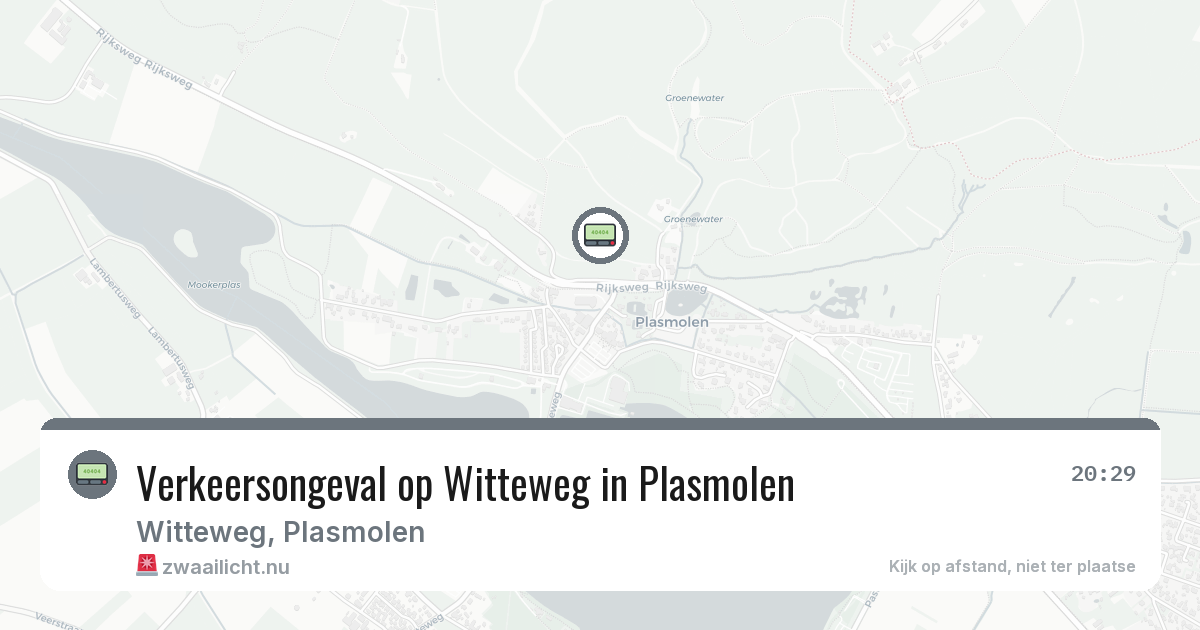 Verkeersongeval op Witteweg in Plasmolen — 26 jun 2026
