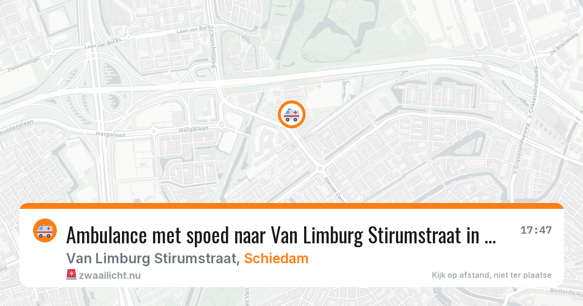 Ambulance met spoed naar Van Limburg Stirumstraat in Schiedam — 25 jul 2026