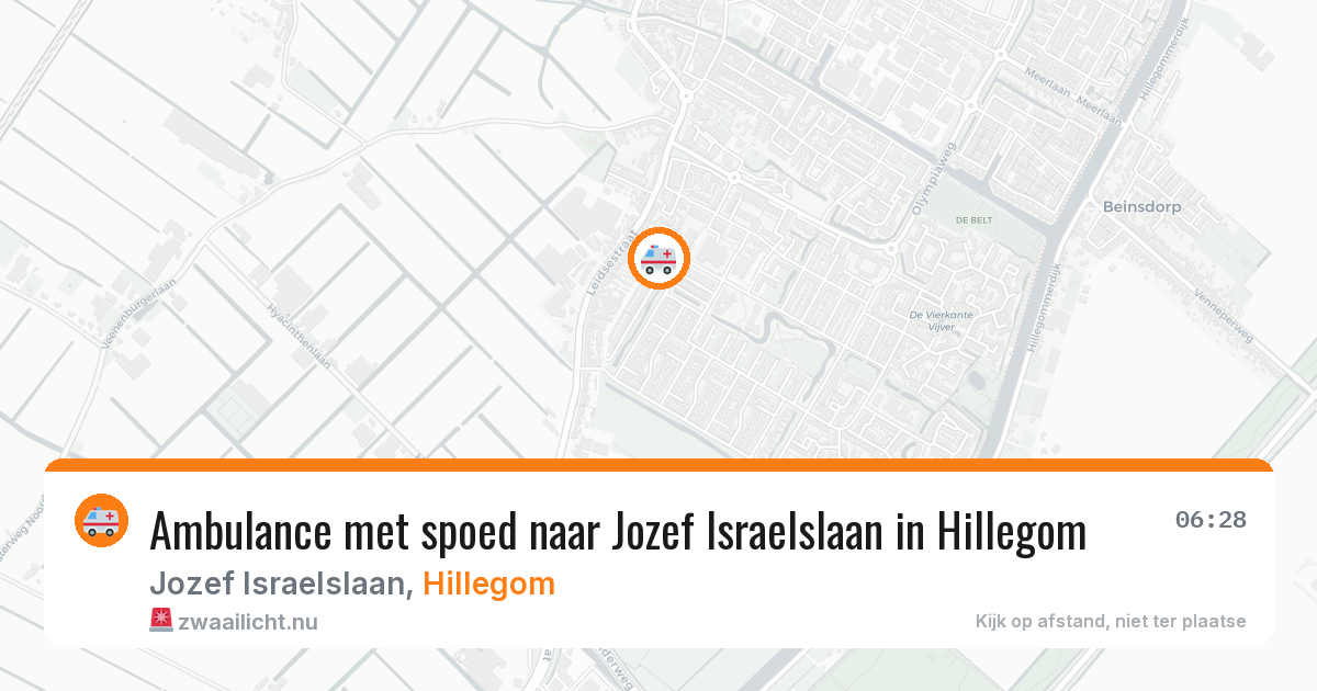 Ambulance met spoed naar Jozef Israelslaan in Hillegom — 12 jul 2026