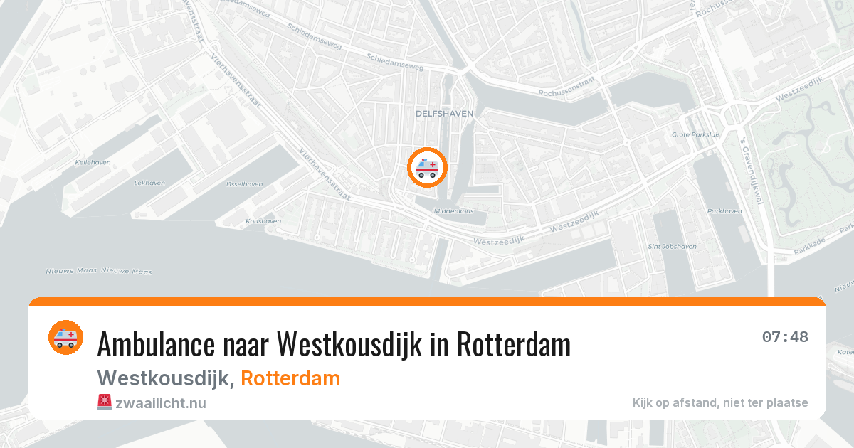 Ambulance naar Westkousdijk in Rotterdam — 25 mei 2026