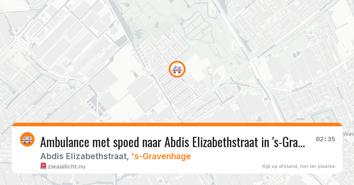 Ambulance met spoed naar Abdis Elizabethstraat in 's-Gravenhage — 4 jun 2026