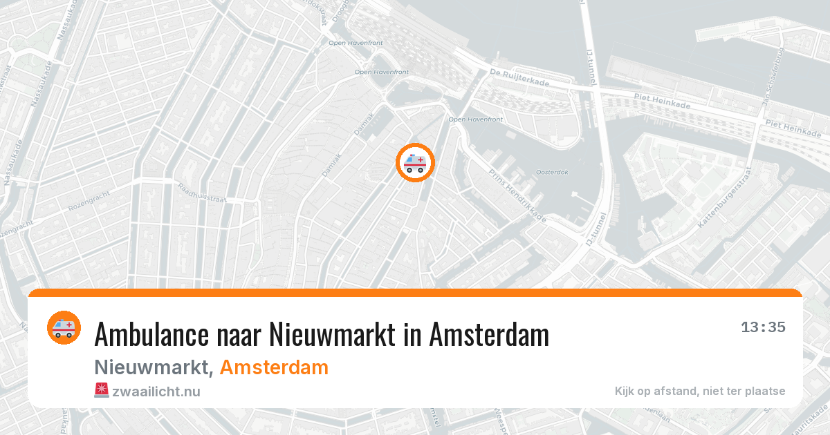 Ambulance naar Nieuwmarkt in Amsterdam — 13 jul 2026