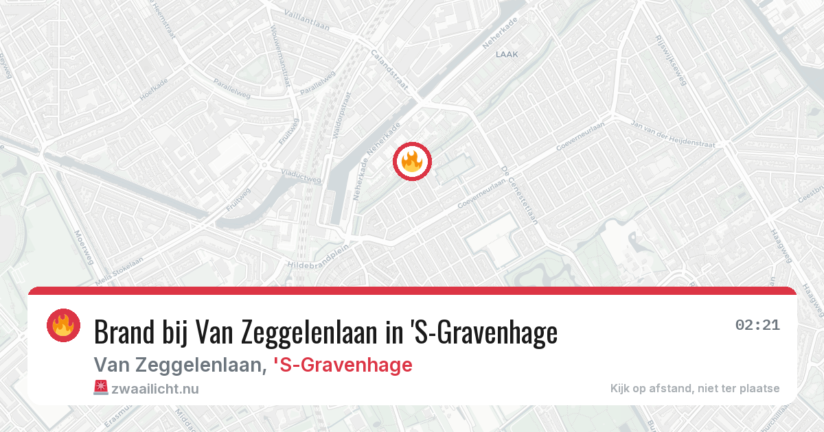 Brand bij Van Zeggelenlaan in 'S-Gravenhage — 22 mrt 2026