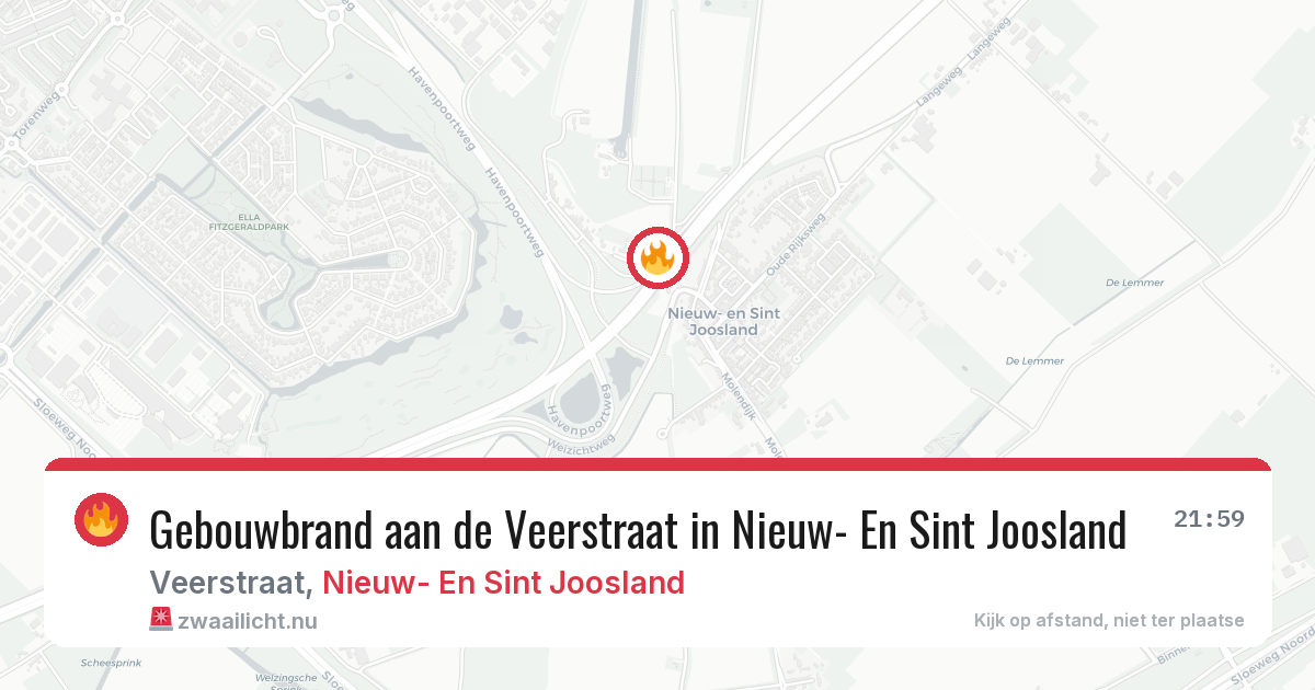 Gebouwbrand aan de Veerstraat in Nieuw- En Sint Joosland — 31 mei 2026