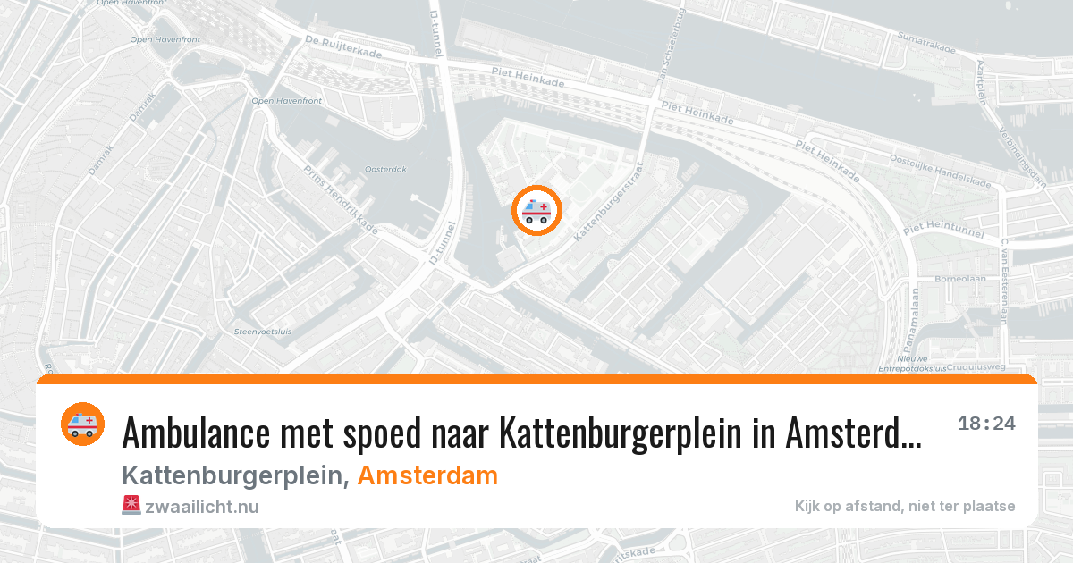 Ambulance met spoed naar Kattenburgerplein in Amsterdam — 14 jul 2026