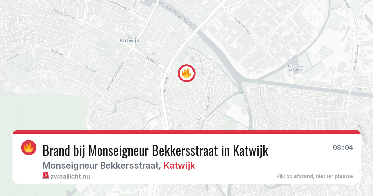 Brand bij Monseigneur Bekkersstraat in Katwijk — 21 apr 2026