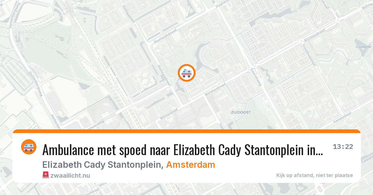Ambulance met spoed naar Elizabeth Cady Stantonplein in Amsterdam — 13 jul 2026