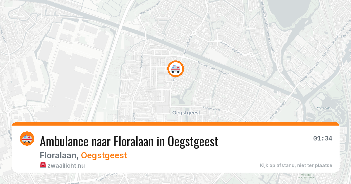 Ambulance naar Floralaan in Oegstgeest — 19 jul 2026