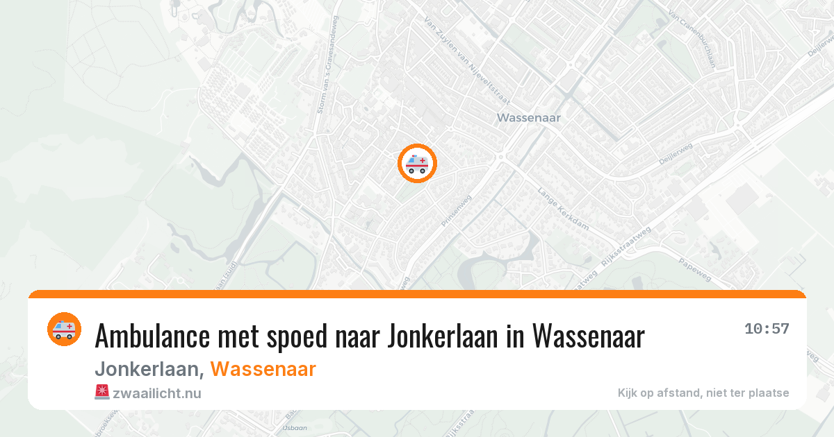 Ambulance met spoed naar Jonkerlaan in Wassenaar — 15 jul 2026