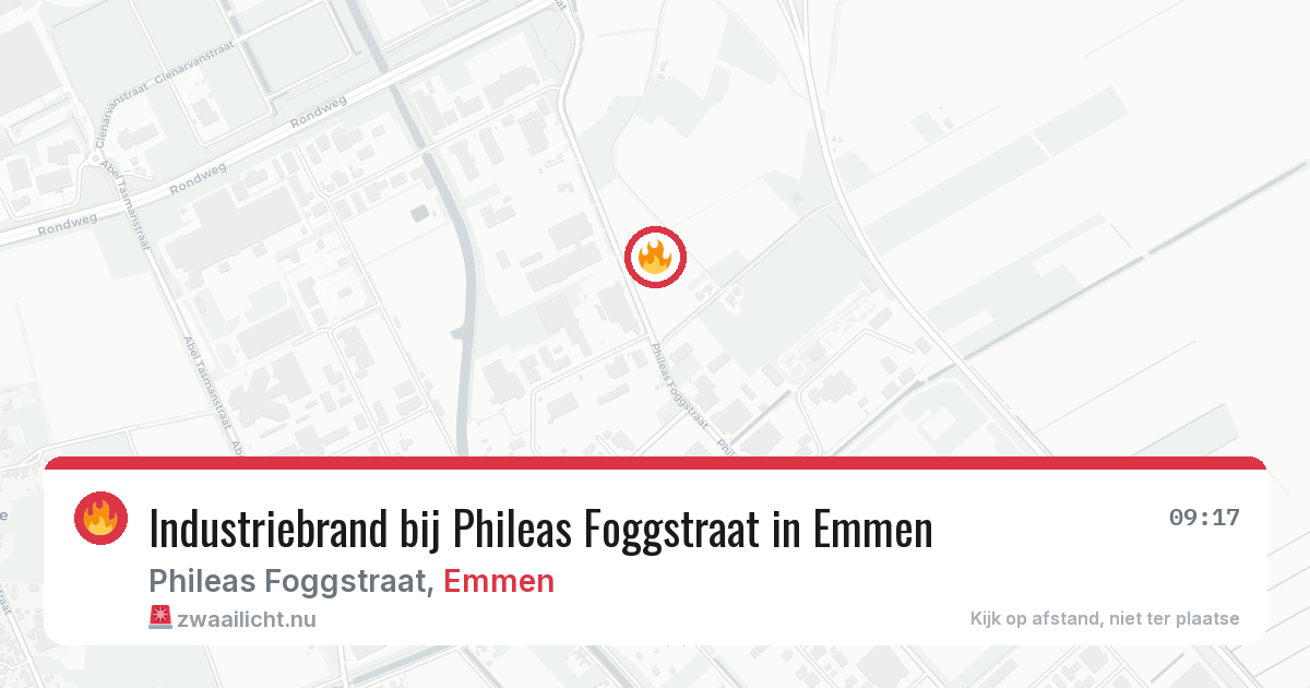 Industriebrand bij Phileas Foggstraat in Emmen — 20 mrt 2026