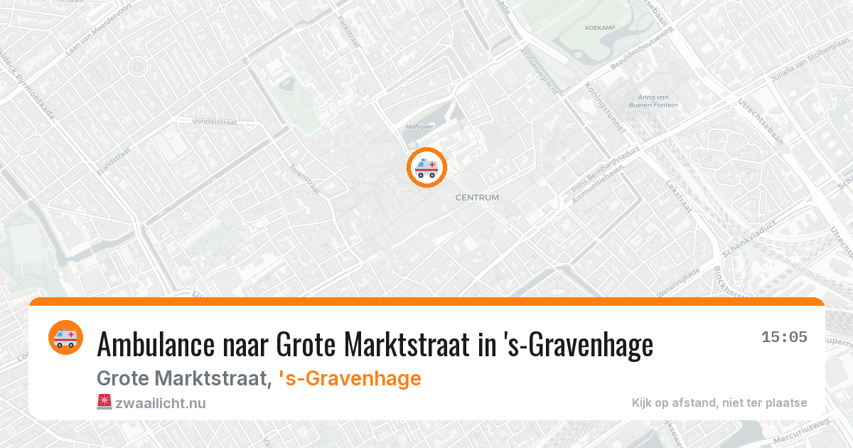 Ambulance naar Grote Marktstraat in 's-Gravenhage — 20 jul 2026