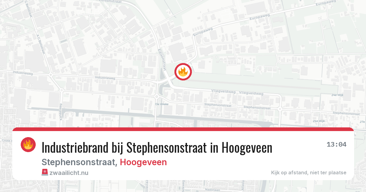 Industriebrand bij Stephensonstraat in Hoogeveen — 1 mrt 2026