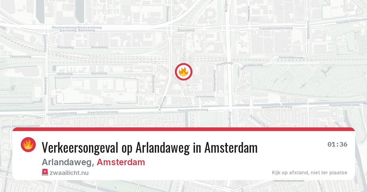 Verkeersongeval op Arlandaweg in Amsterdam — 25 mrt 2026