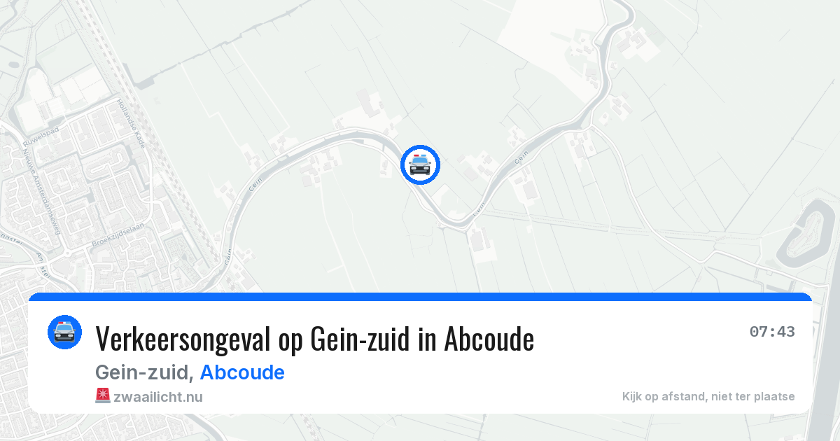Verkeersongeval op Gein-zuid in Abcoude — 8 jul 2026