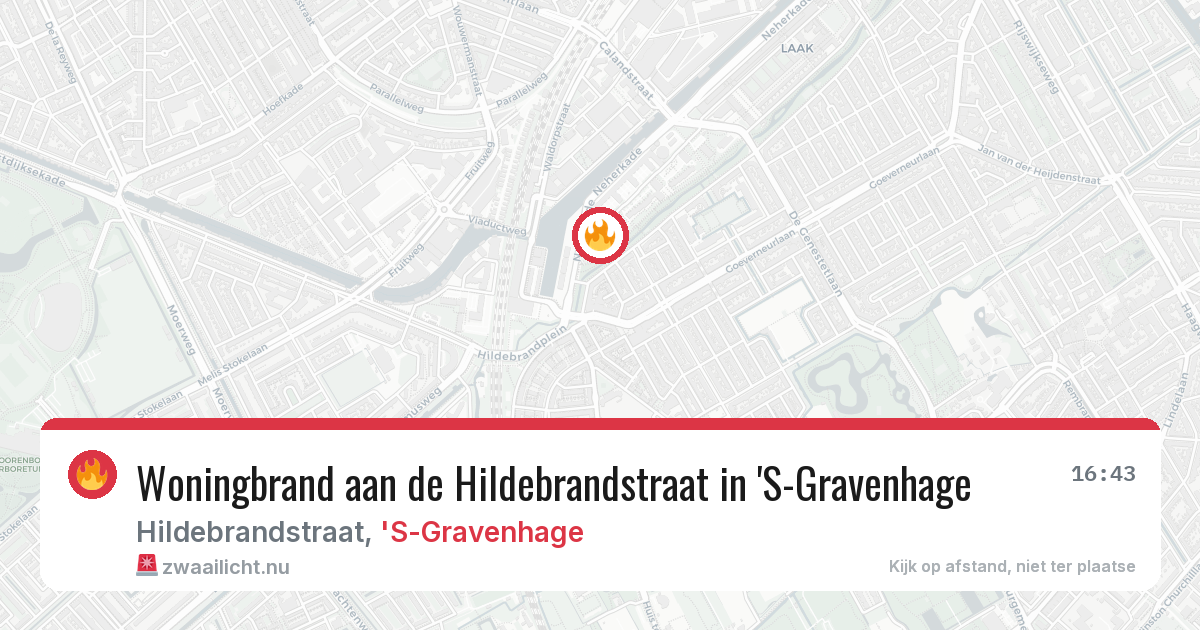Woningbrand aan de Hildebrandstraat in 'S-Gravenhage — 10 mei 2026