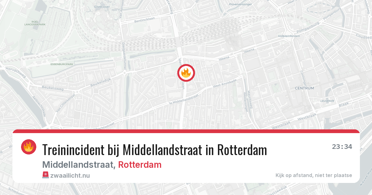 Treinincident bij Middellandstraat in Rotterdam — 5 jun 2026