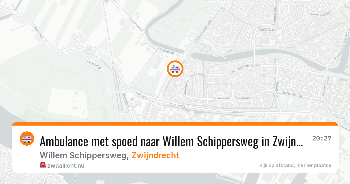 Ambulance met spoed naar Willem Schippersweg in Zwijndrecht — 26 apr 2026